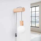 Applique murale LED bois et verre style scandinave — vue 2