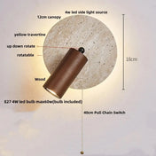 Applique murale LED bois, marbre et pierre naturelle beige — vue 3