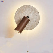 Applique murale LED bois, marbre et pierre naturelle beige — vue 7