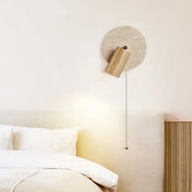Applique murale LED bois, marbre et pierre naturelle beige — vue 8