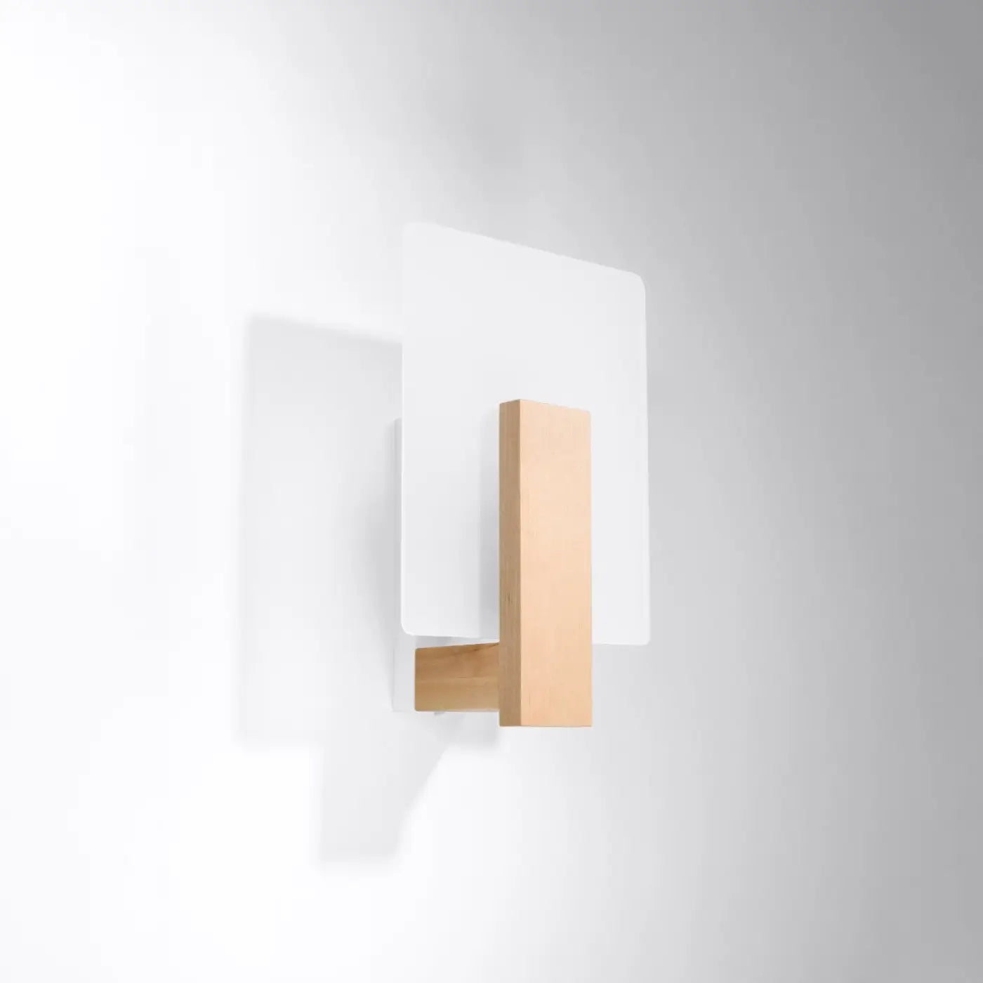 Applique murale LED bois naturel et verre style scandinave — vue 2