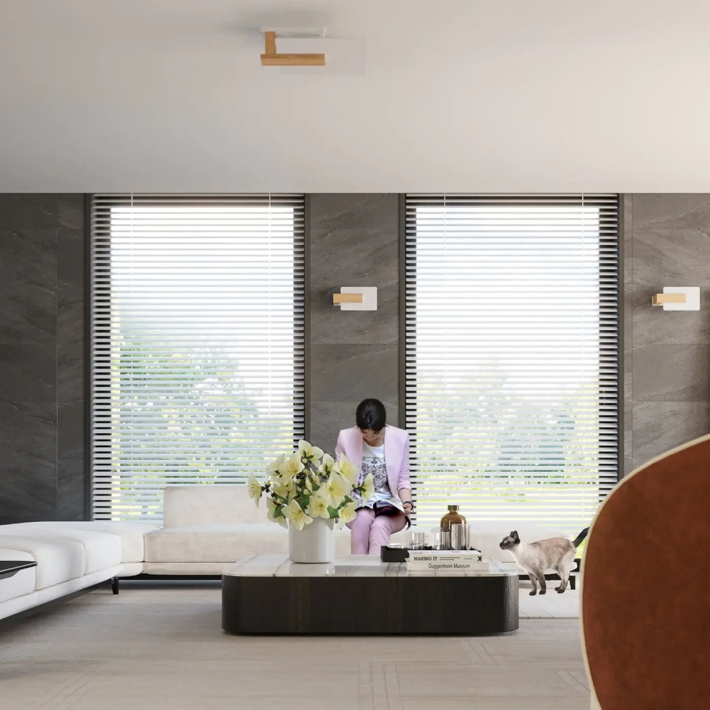 Applique murale LED bois naturel et verre style scandinave — vue 6