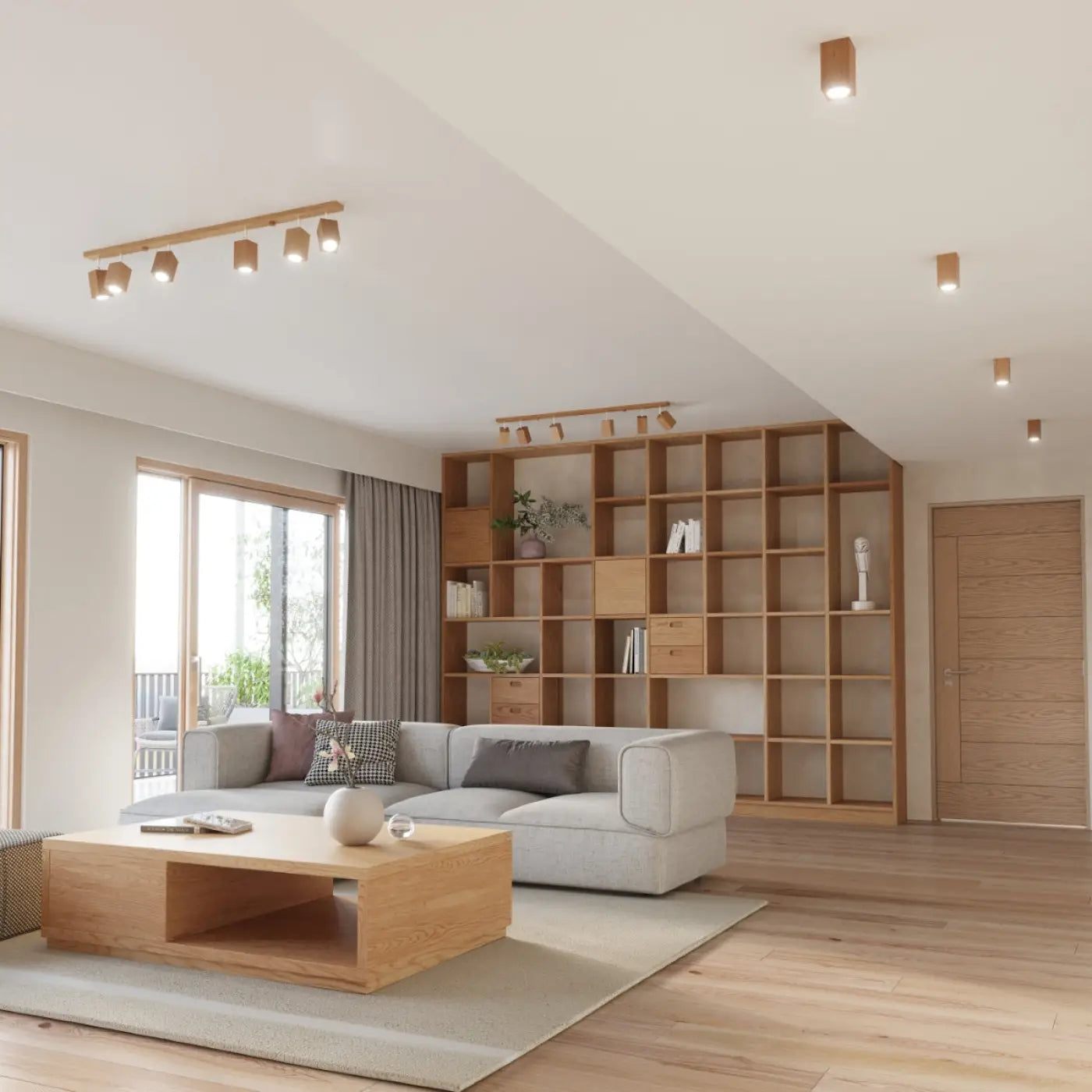 Applique murale LED bois naturel style scandinave GU10 — vue 4