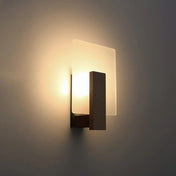 Applique murale LED bois wengé et verre scandinave — vue 1