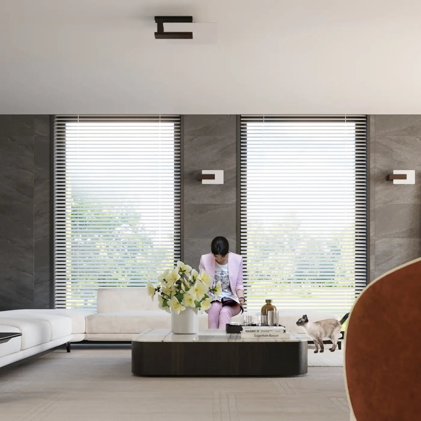 Applique murale LED bois wengé et verre scandinave — vue 4