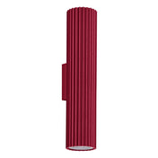 Applique murale LED bordeaux cannelée haut et bas — vue 1