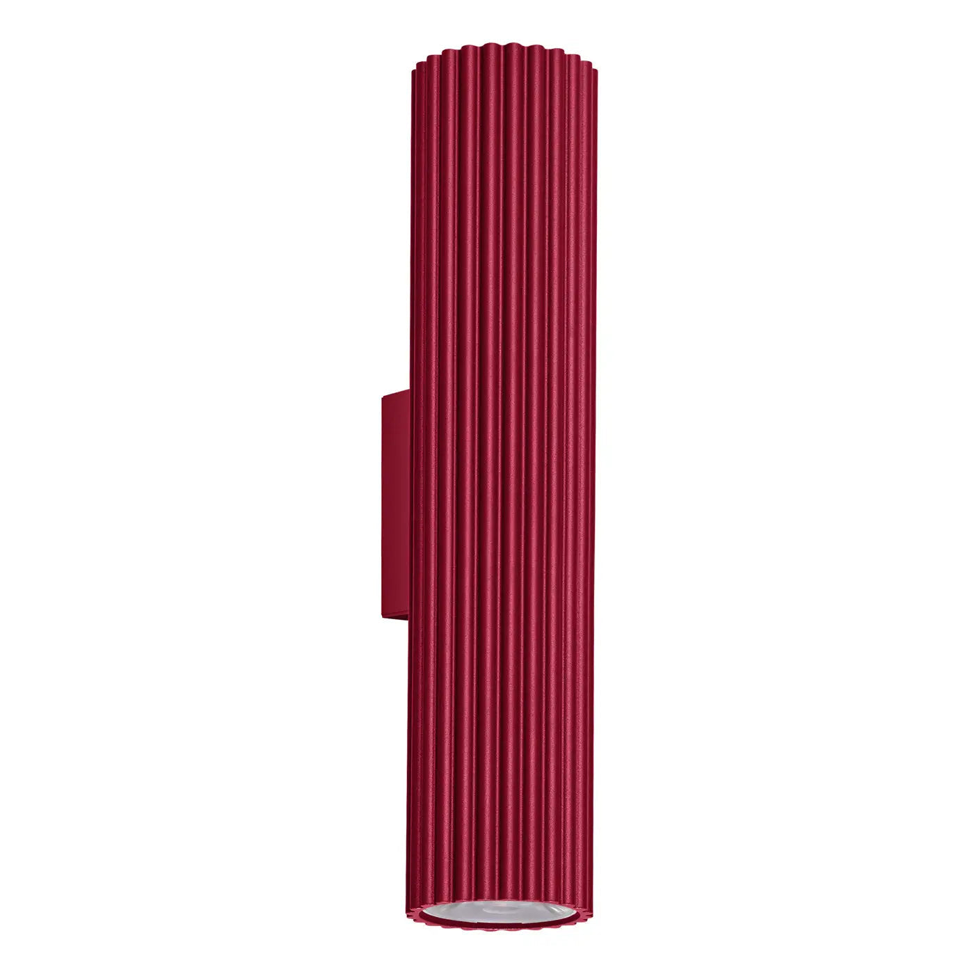 Applique murale LED bordeaux cannelée haut et bas — vue 1