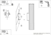 Applique murale LED bordeaux cannelée haut et bas — vue 3
