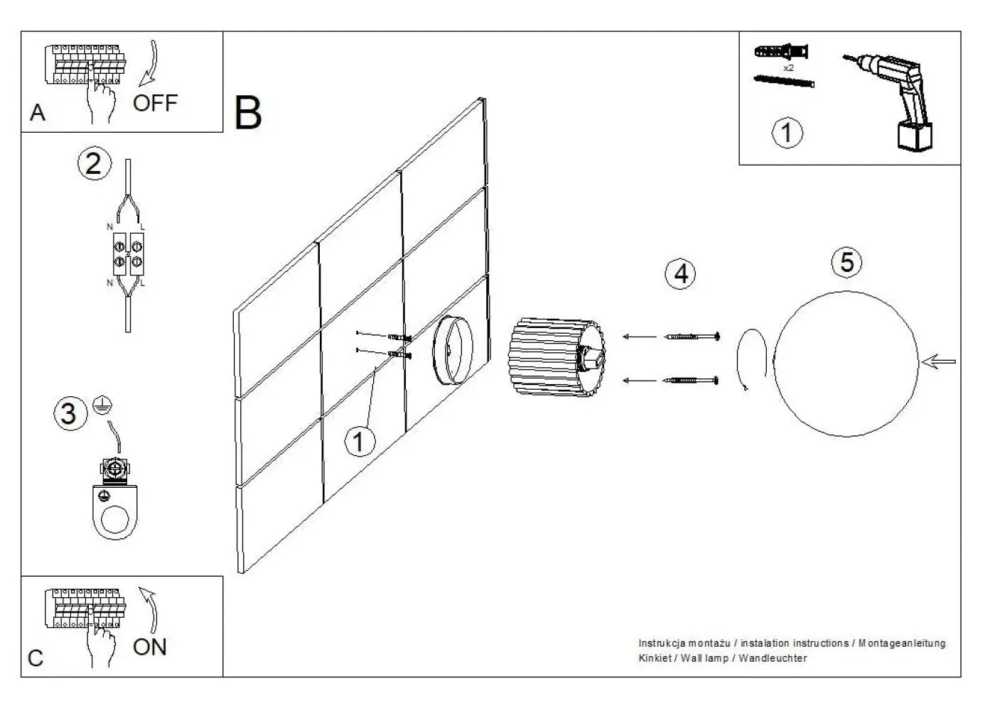 Applique murale LED bordeaux globe opalin IP44 — vue 14