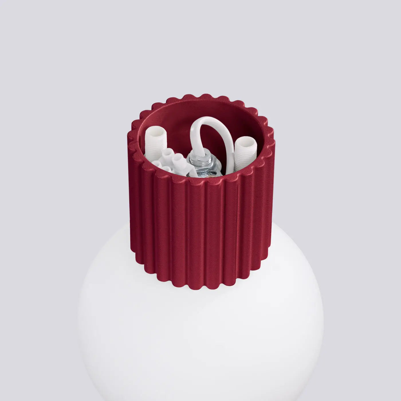 Applique murale LED bordeaux globe opalin IP44 — vue 4