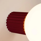 Applique murale LED bordeaux globe opalin IP44 — vue 6