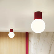 Applique murale LED bordeaux globe opalin IP44 — vue 9