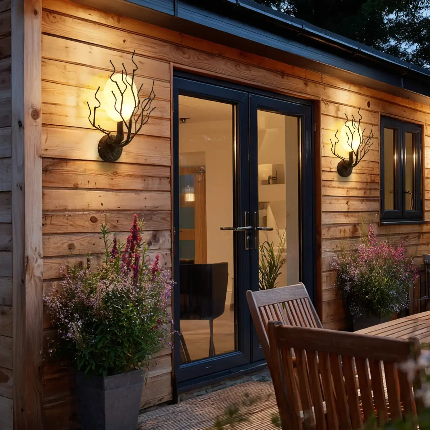Applique murale LED branches et globe blanc ou noir — vue 5