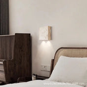 Applique murale LED carrée pierre beige effet travertin — vue 3
