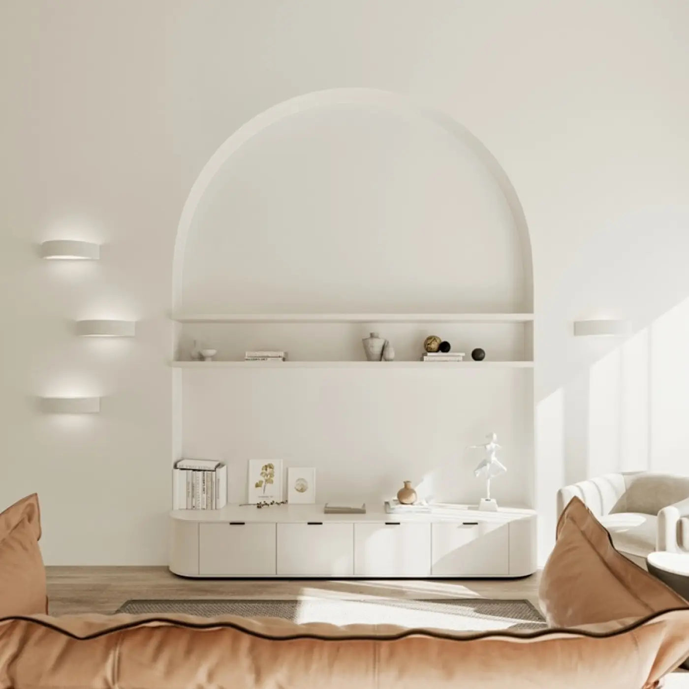 Applique murale LED céramique blanche courbée — vue 6