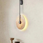 Applique murale LED cercle en pierre et métal doré — vue 2
