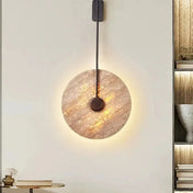 Applique murale LED cercle en pierre et métal doré — vue 3