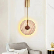 Applique murale LED cercle en pierre et métal doré — vue 5
