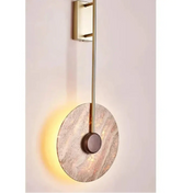 Applique murale LED cercle en pierre et métal doré — vue 8