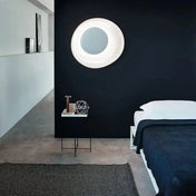 Applique murale LED cercles blanc et marron design — vue 1