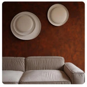 Applique murale LED cercles blanc et marron design — vue 3