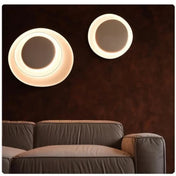 Applique murale LED cercles blanc et marron design — vue 5