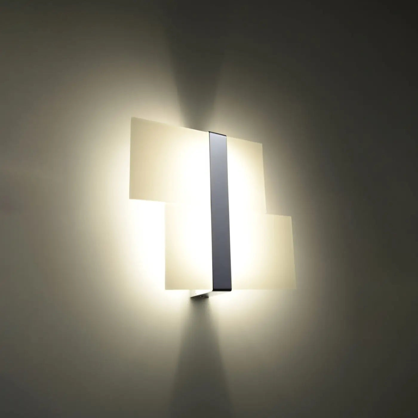 Applique murale LED chrome et verre 2 lumières design — vue 1