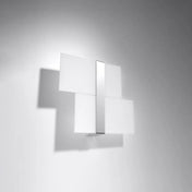 Applique murale LED chrome et verre 2 lumières design — vue 2