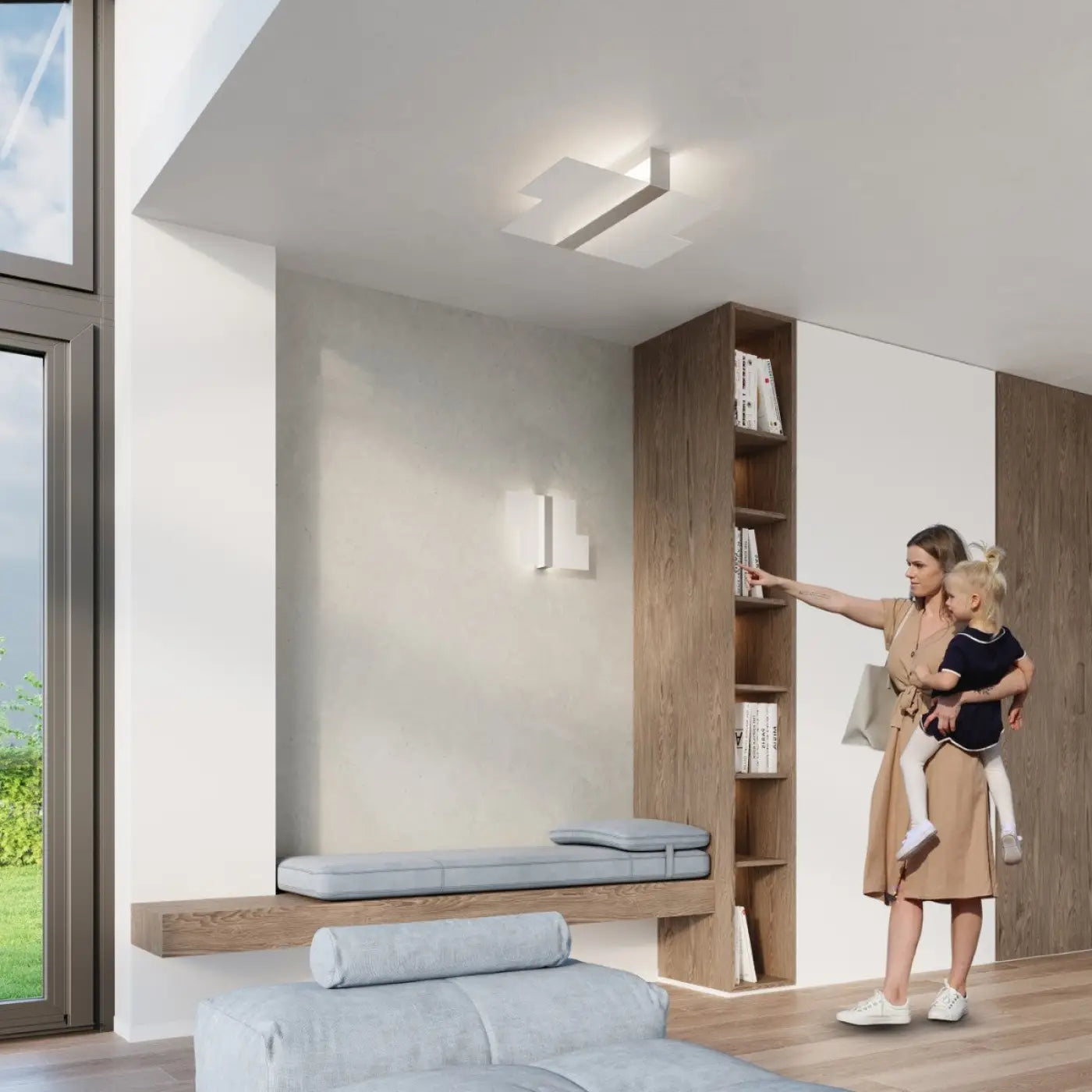 Applique murale LED chrome et verre 2 lumières design — vue 5