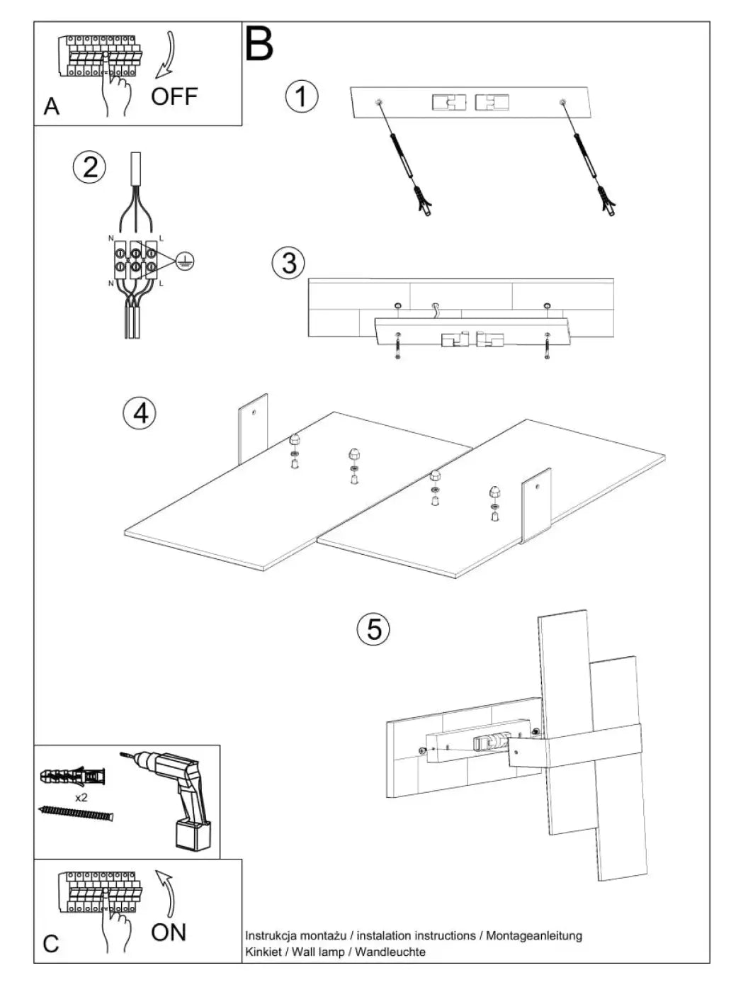 Applique murale LED chrome et verre 2 lumières design — vue 8