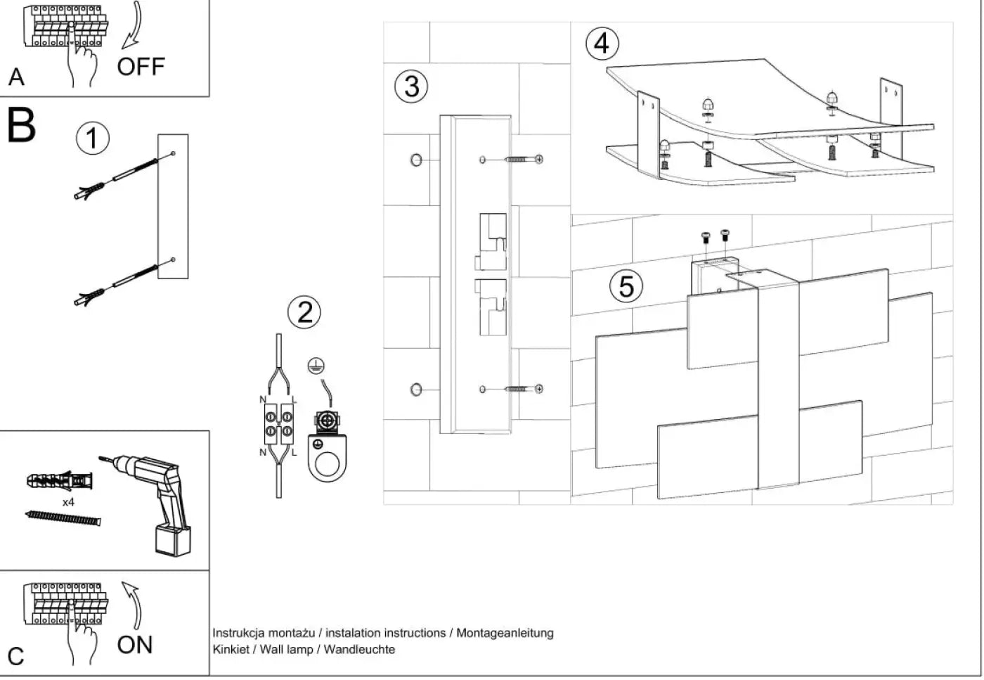 Applique murale LED chrome géométrique 2 lumières G9 — vue 8