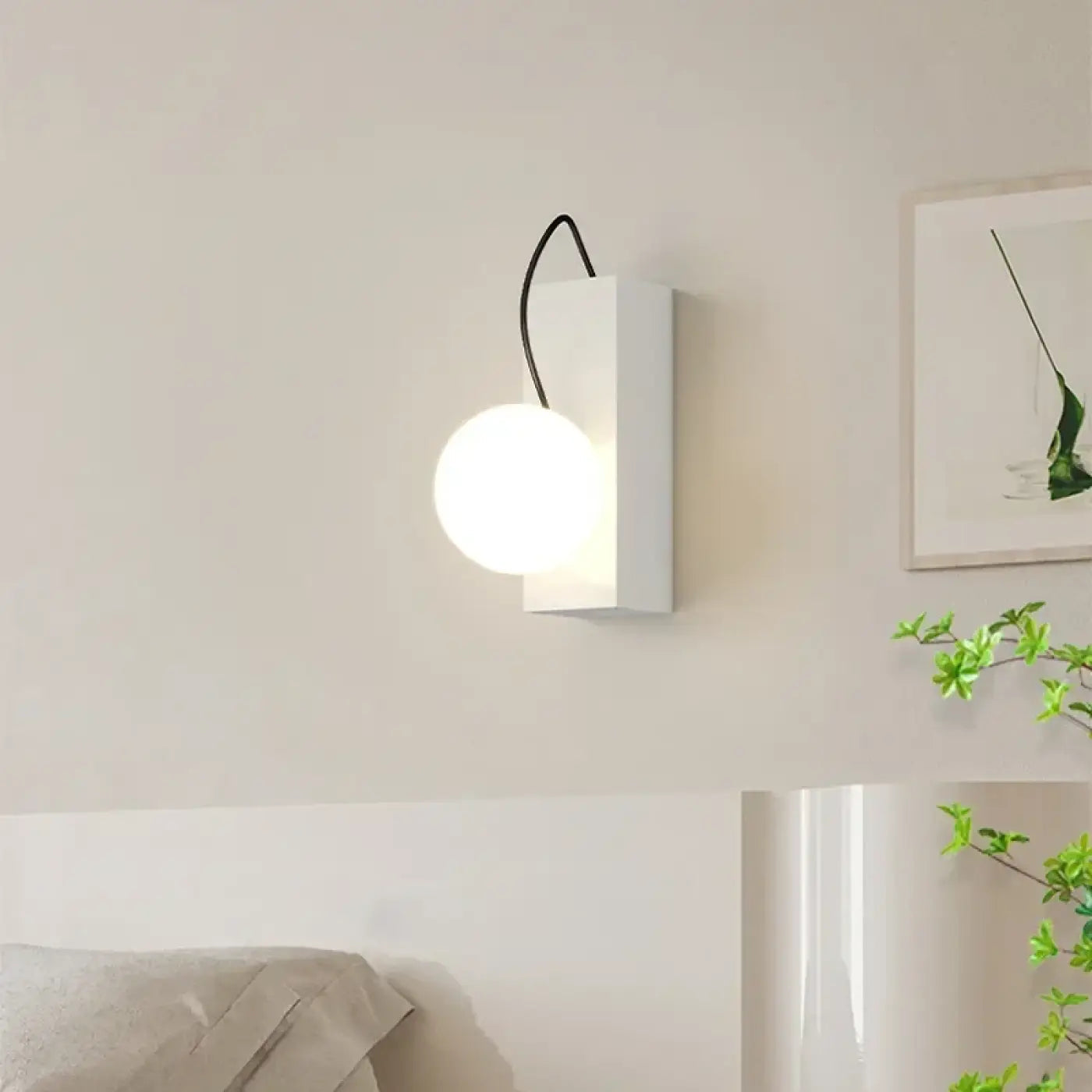 Applique murale LED colorée à boule blanche scandinave — vue 2