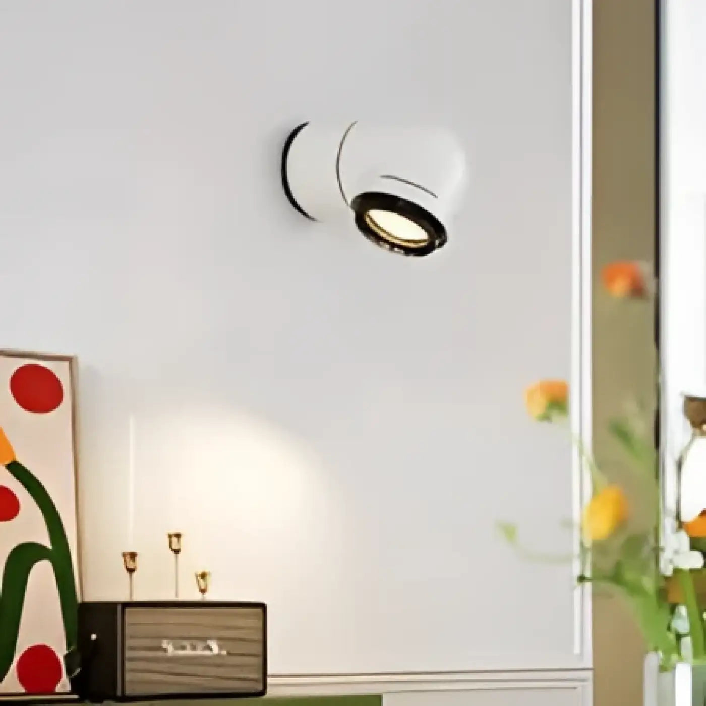 Applique murale LED compacte blanche et rouge Art Déco — vue 2