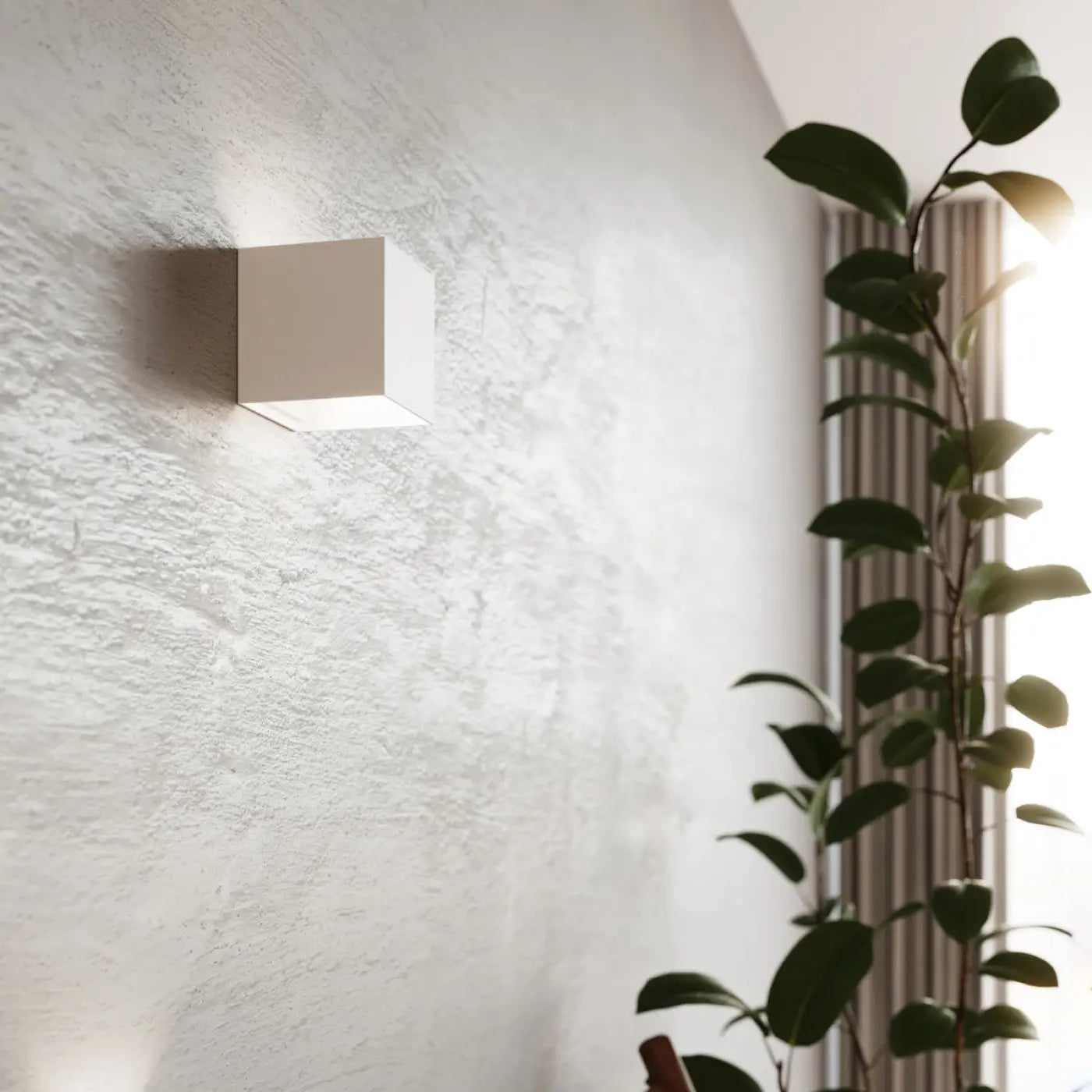 Applique murale LED cube blanche en aluminium IP54 — vue 8