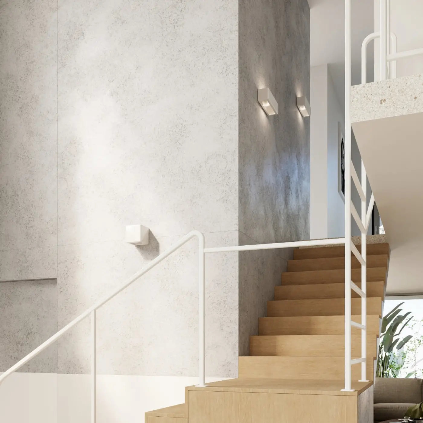 Applique murale LED cubique en céramique et verre blanche — vue 5