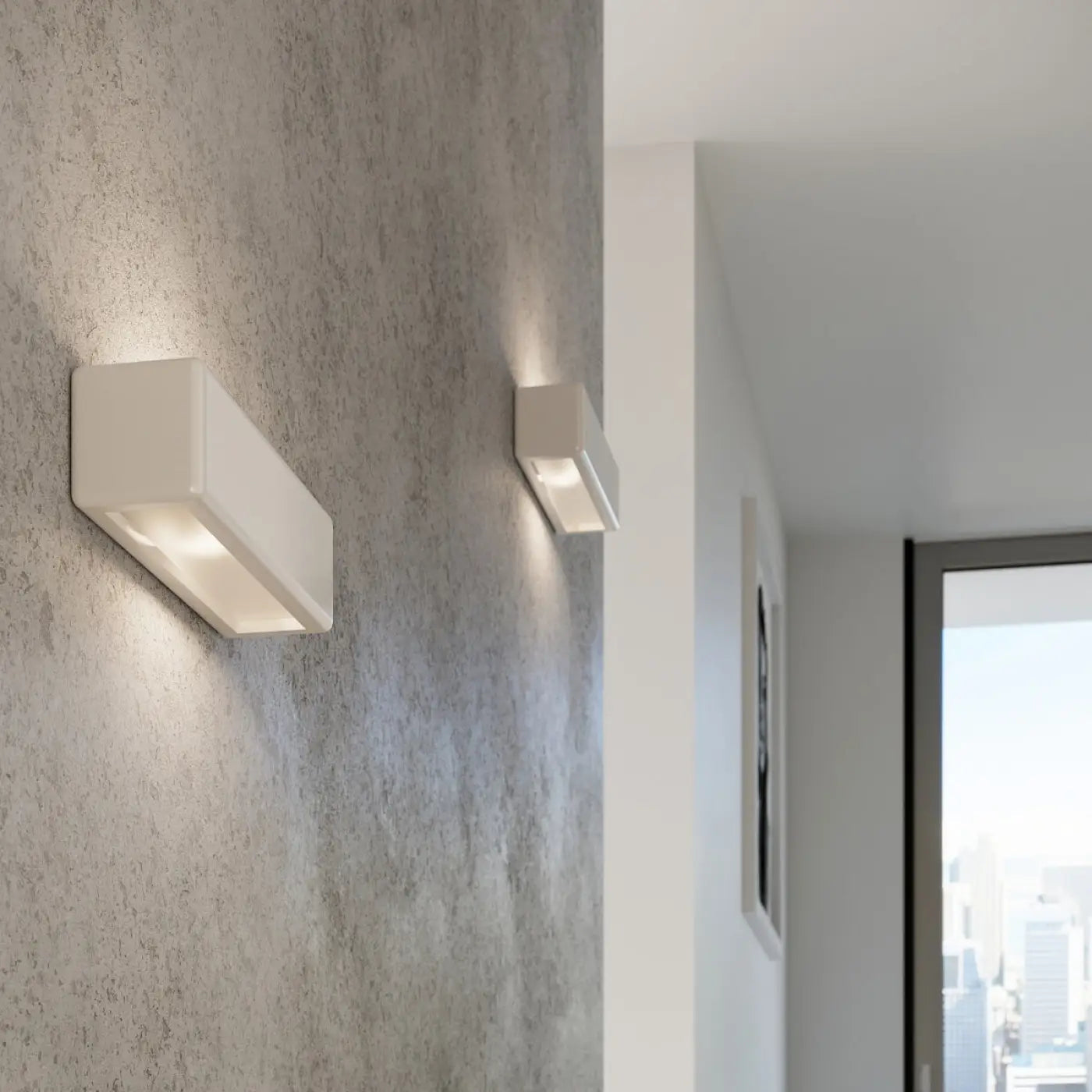 Applique murale LED cubique en céramique et verre blanche — vue 6