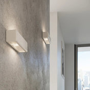Applique murale LED cubique en céramique et verre blanche — vue 6