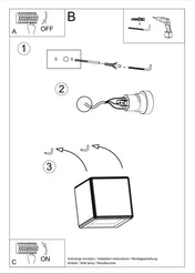 Applique murale LED cubique en céramique et verre blanche — vue 8
