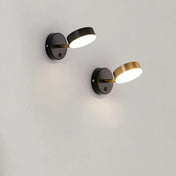 Applique murale LED cylindre orientable noir et doré — vue 2