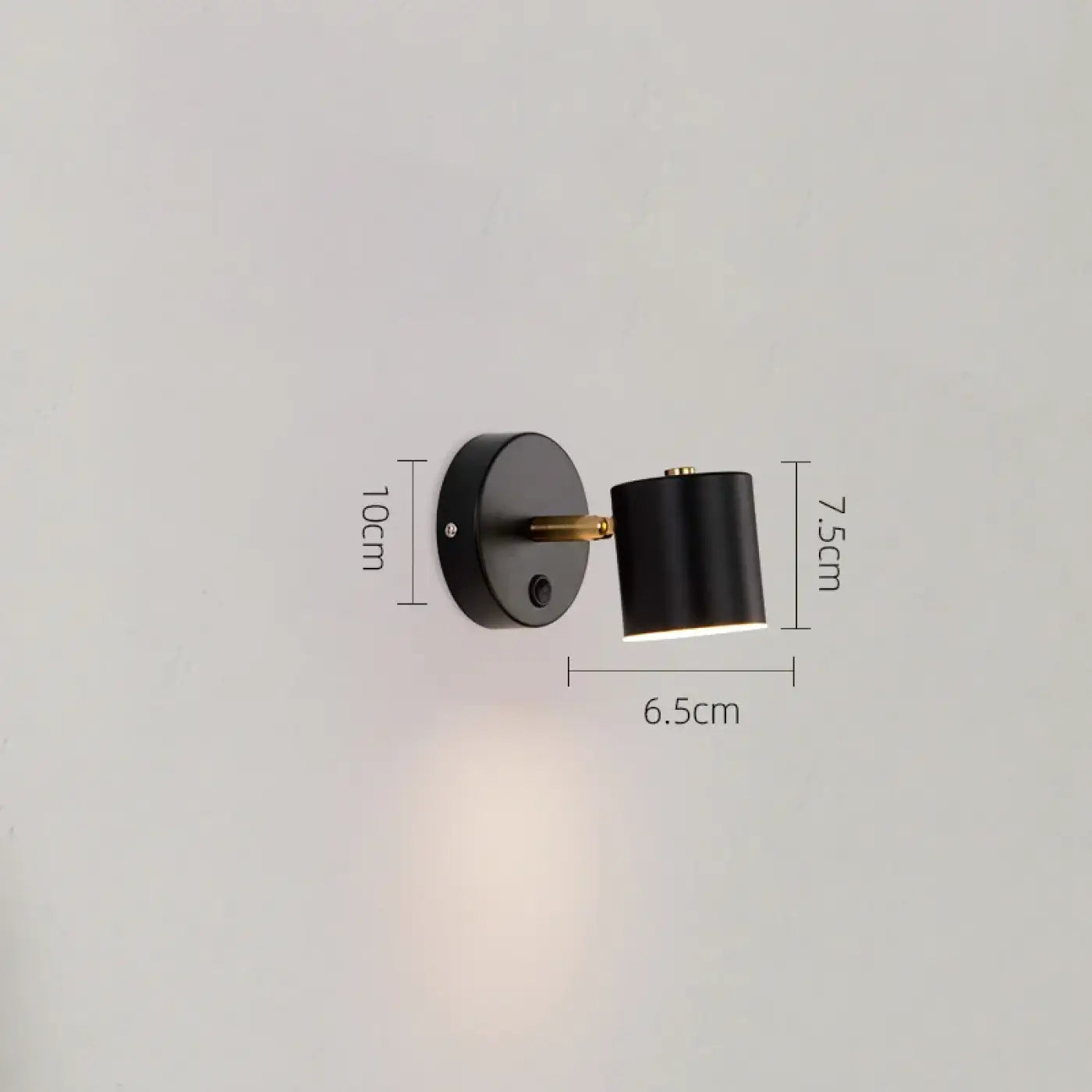 Applique murale LED cylindre orientable noir et doré — vue 3