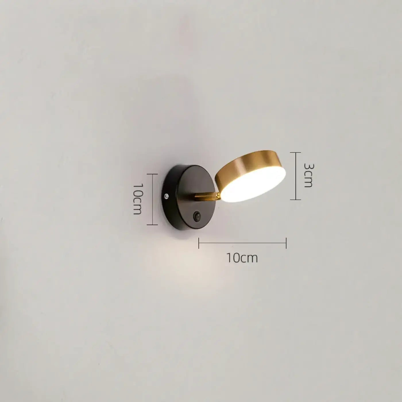Applique murale LED cylindre orientable noir et doré — vue 4