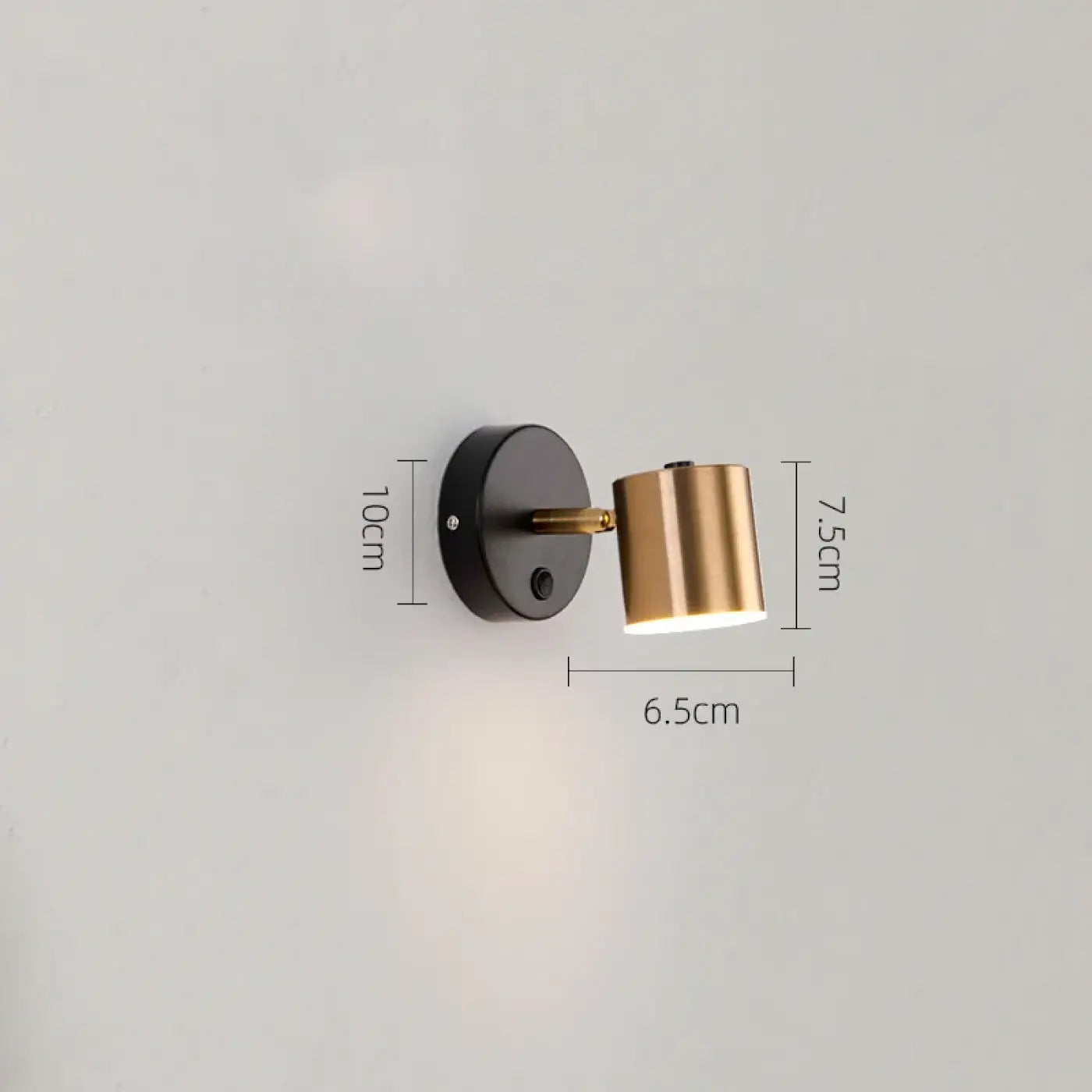 Applique murale LED cylindre orientable noir et doré — vue 5