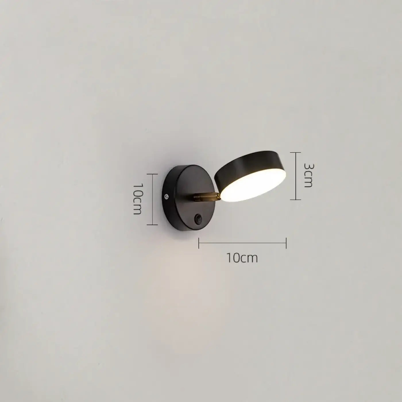 Applique murale LED cylindre orientable noir et doré — vue 6