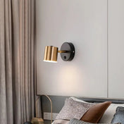 Applique murale LED cylindre orientable noir et doré — vue 7