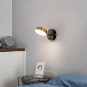Applique murale LED cylindre orientable noir et doré — vue 9