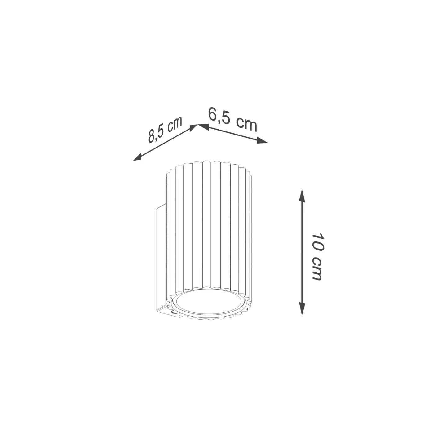 Applique murale LED cylindrique aluminium doré compacte — vue 11