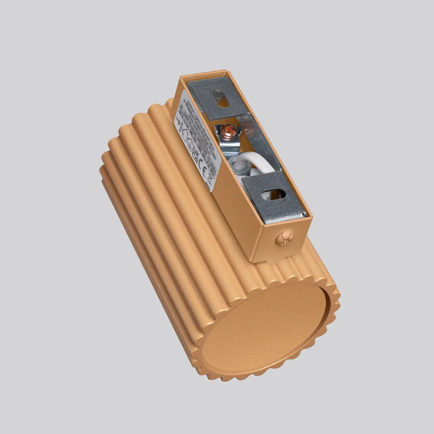 Applique murale LED cylindrique aluminium doré compacte — vue 3