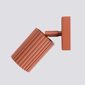 Applique murale LED cylindrique aluminium rouge ocre — vue 3