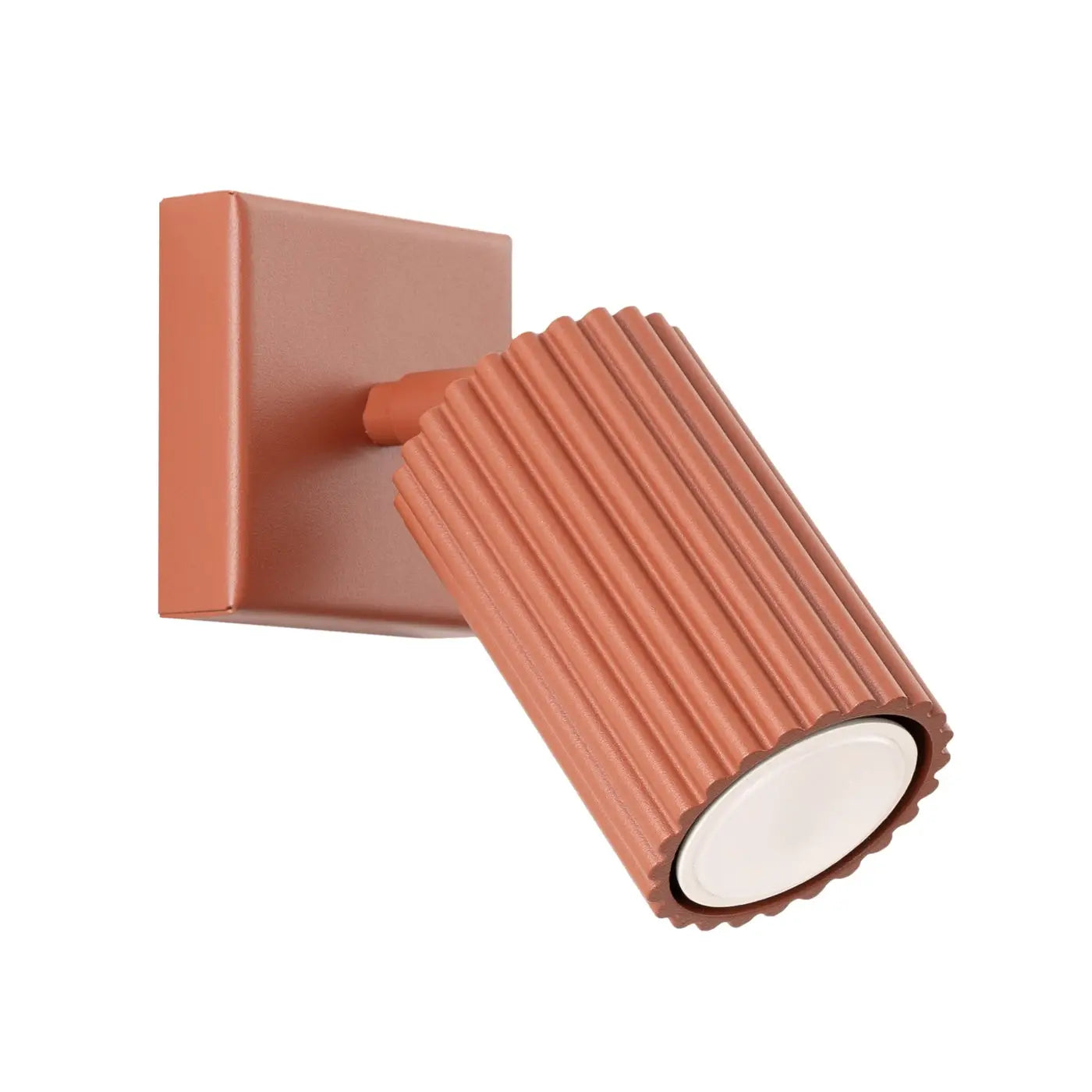Applique murale LED cylindrique aluminium rouge ocre — vue 4
