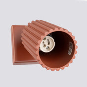 Applique murale LED cylindrique aluminium rouge ocre — vue 5